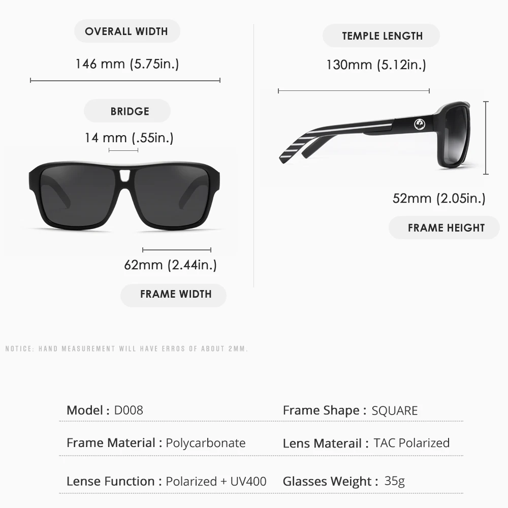 Polarized Dragon Fishing Sunglasses for Men Women