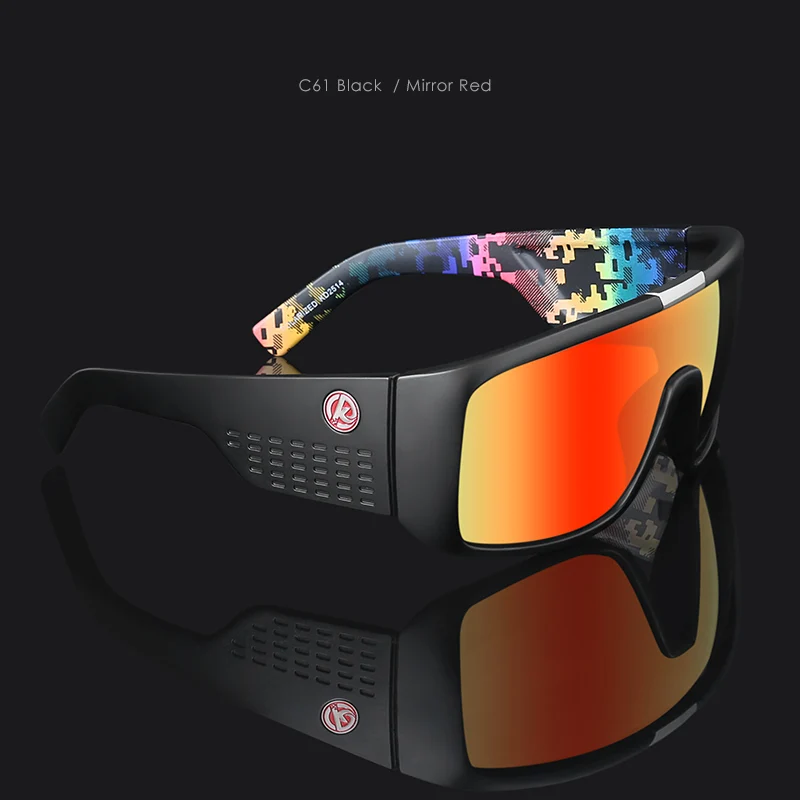 Mens Polarized Shield Oversized Sunglasses