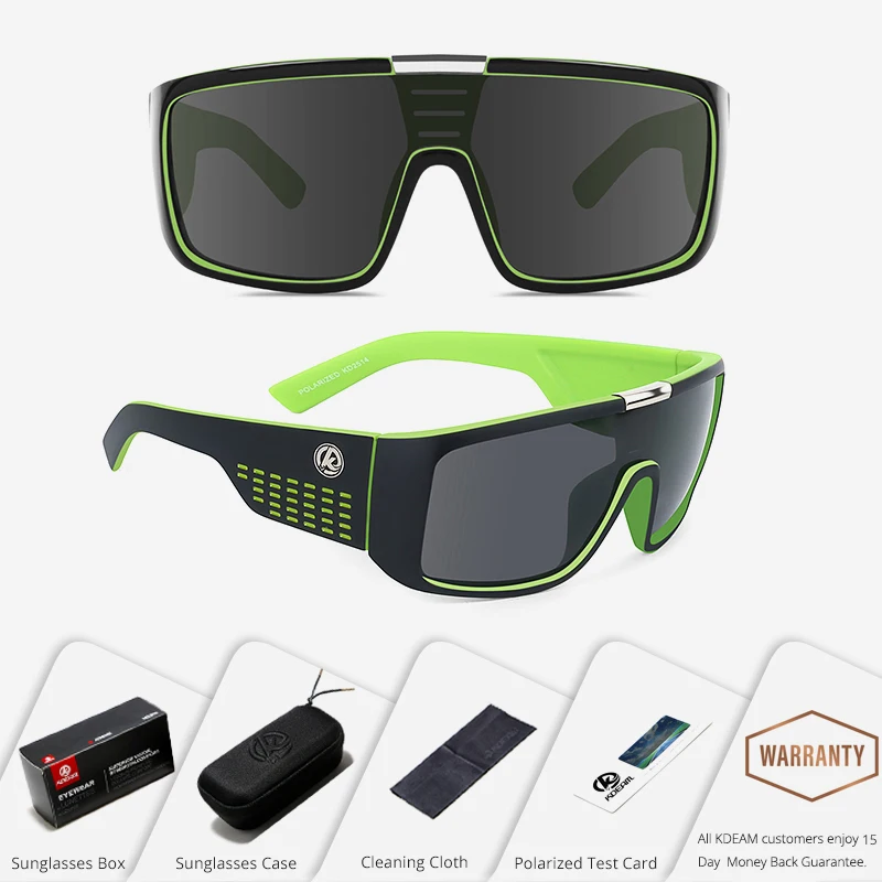 Mens Polarized Shield Oversized Sunglasses