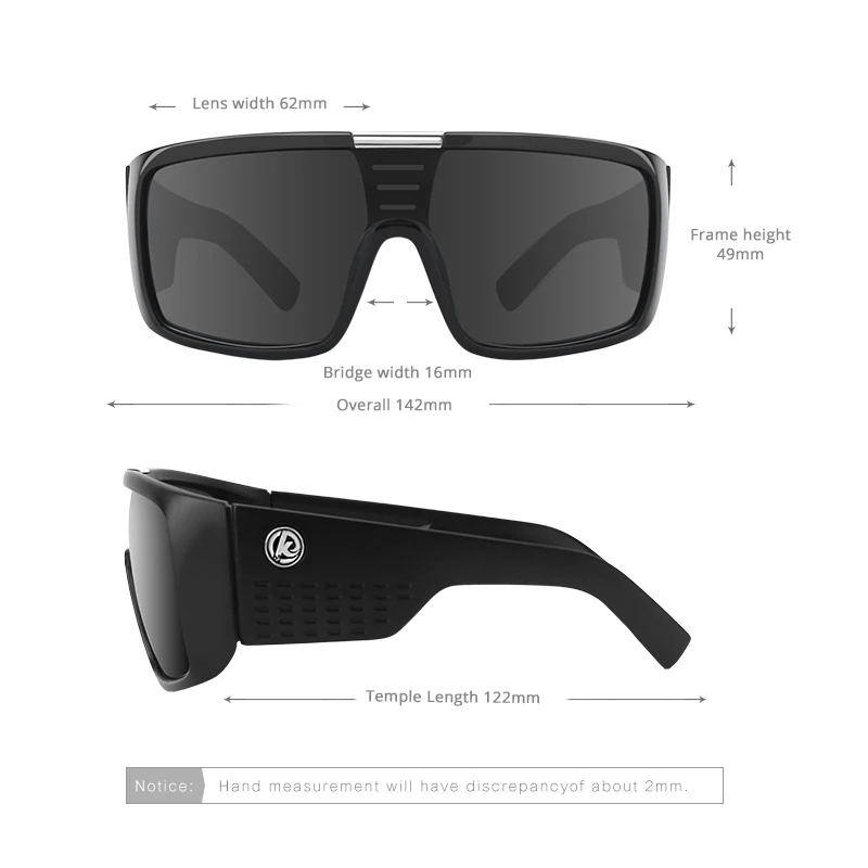 Mens Polarized Shield Oversized Sunglasses