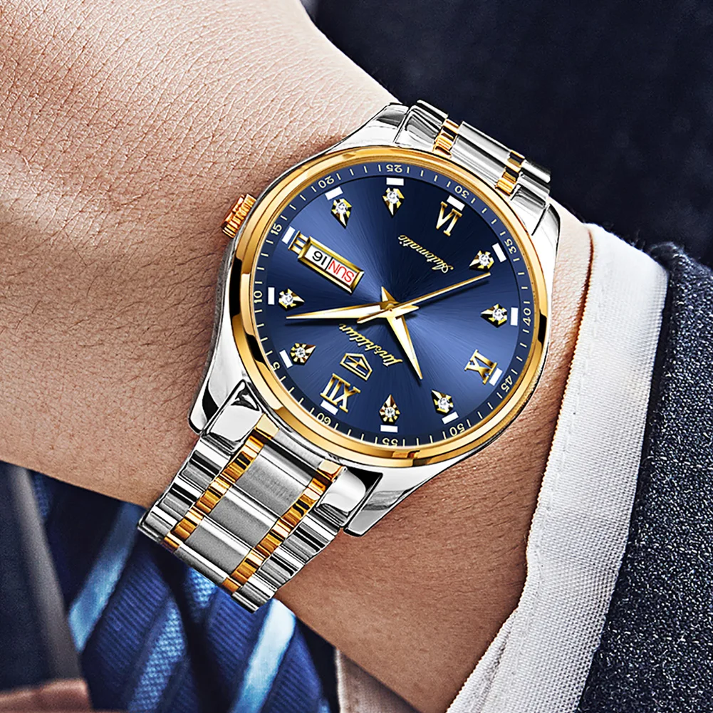 JSDUN Watch Classic Golden Dial Luxury Wristwatch