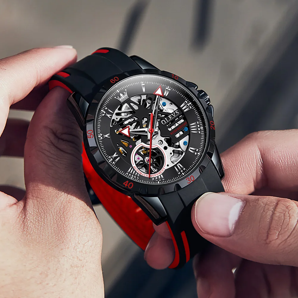 OLEVS Watch Sport Automatic Skeleton Wristwatch