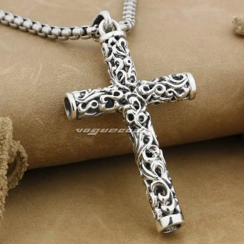 Cylinder Cross Pendant 925 Sterling Silver