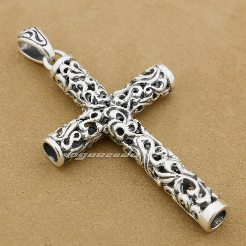 Cylinder Cross Pendant 925 Sterling Silver