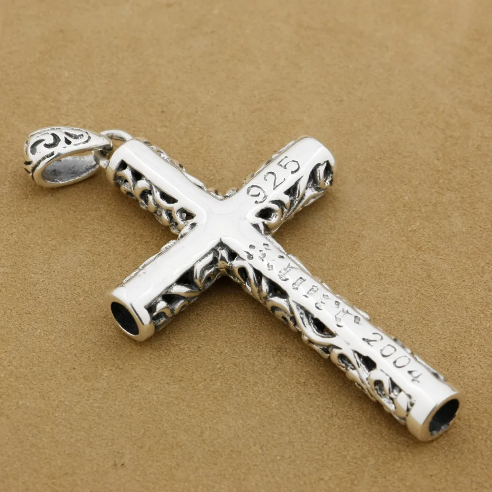 Cylinder Cross Pendant 925 Sterling Silver