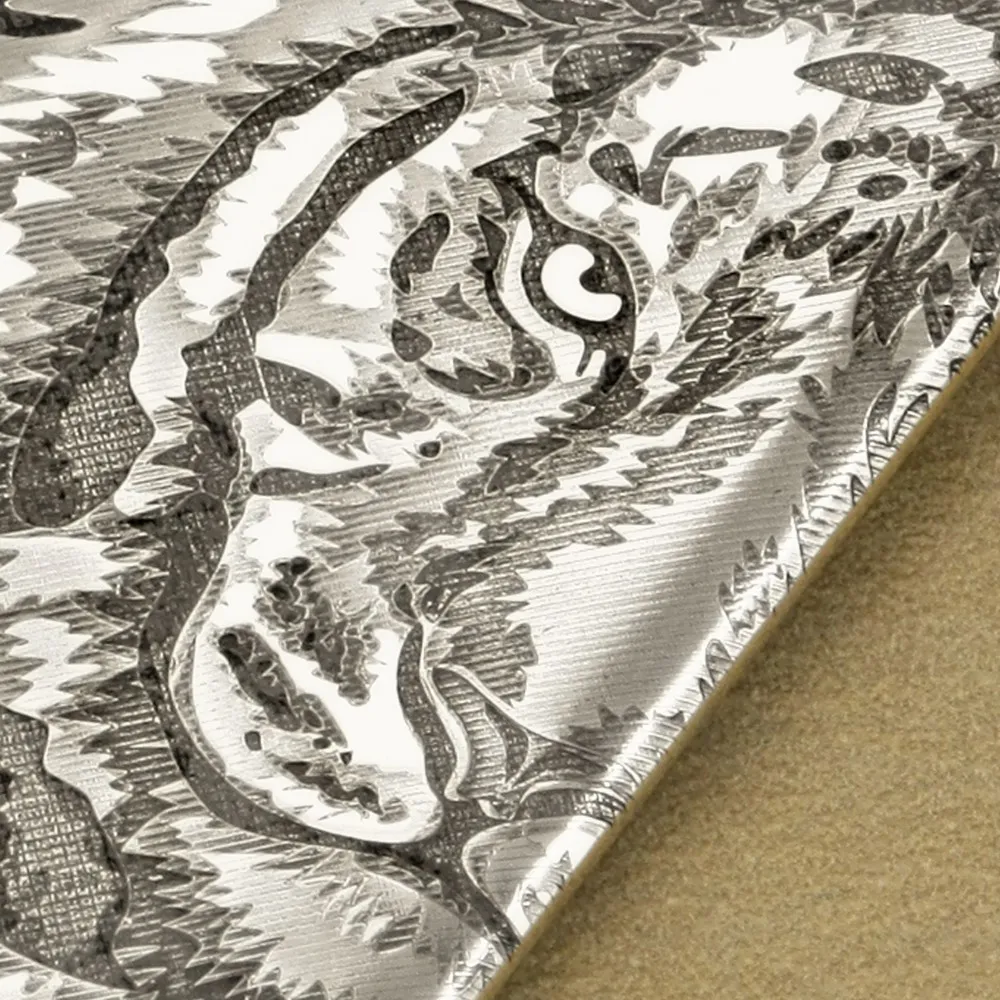 Engraved 999 Pure Silver Tiger King Dog Tag Pendant