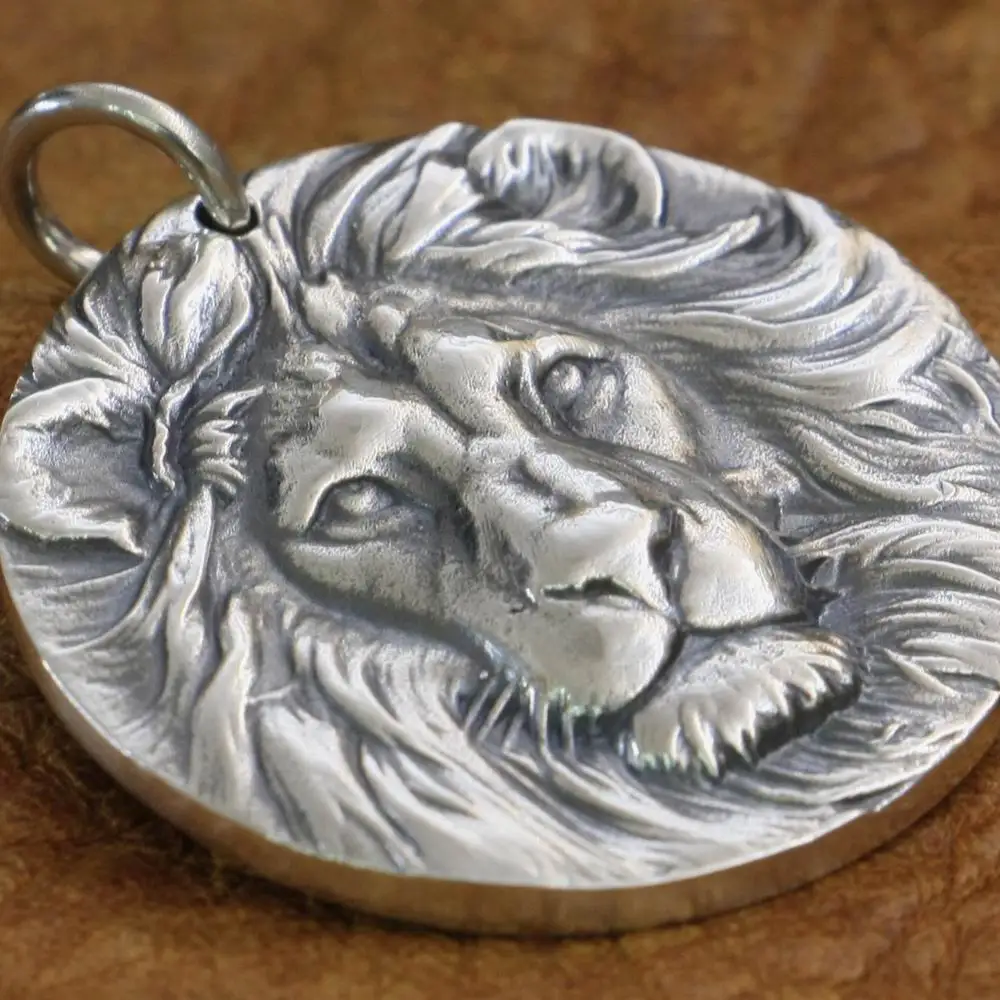 Handmade 925 Sterling Silver Lion Head Pendant