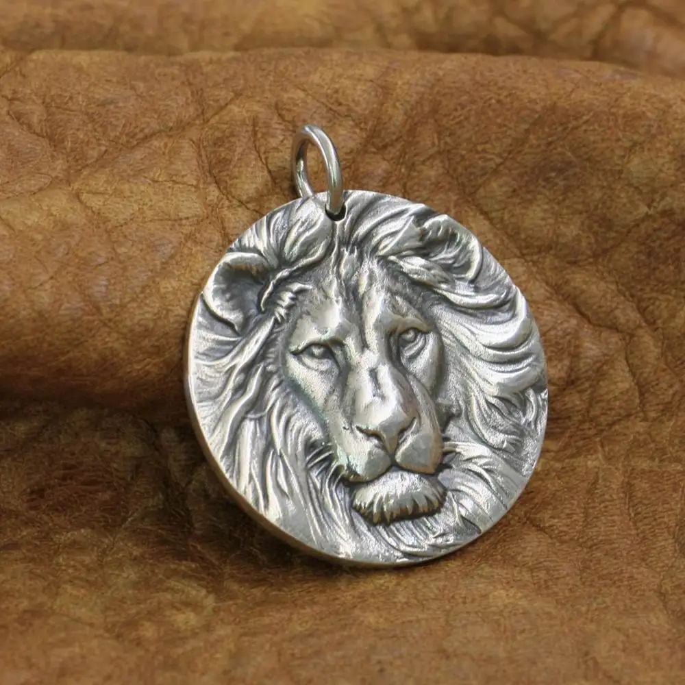 Handmade 925 Sterling Silver Lion Head Pendant