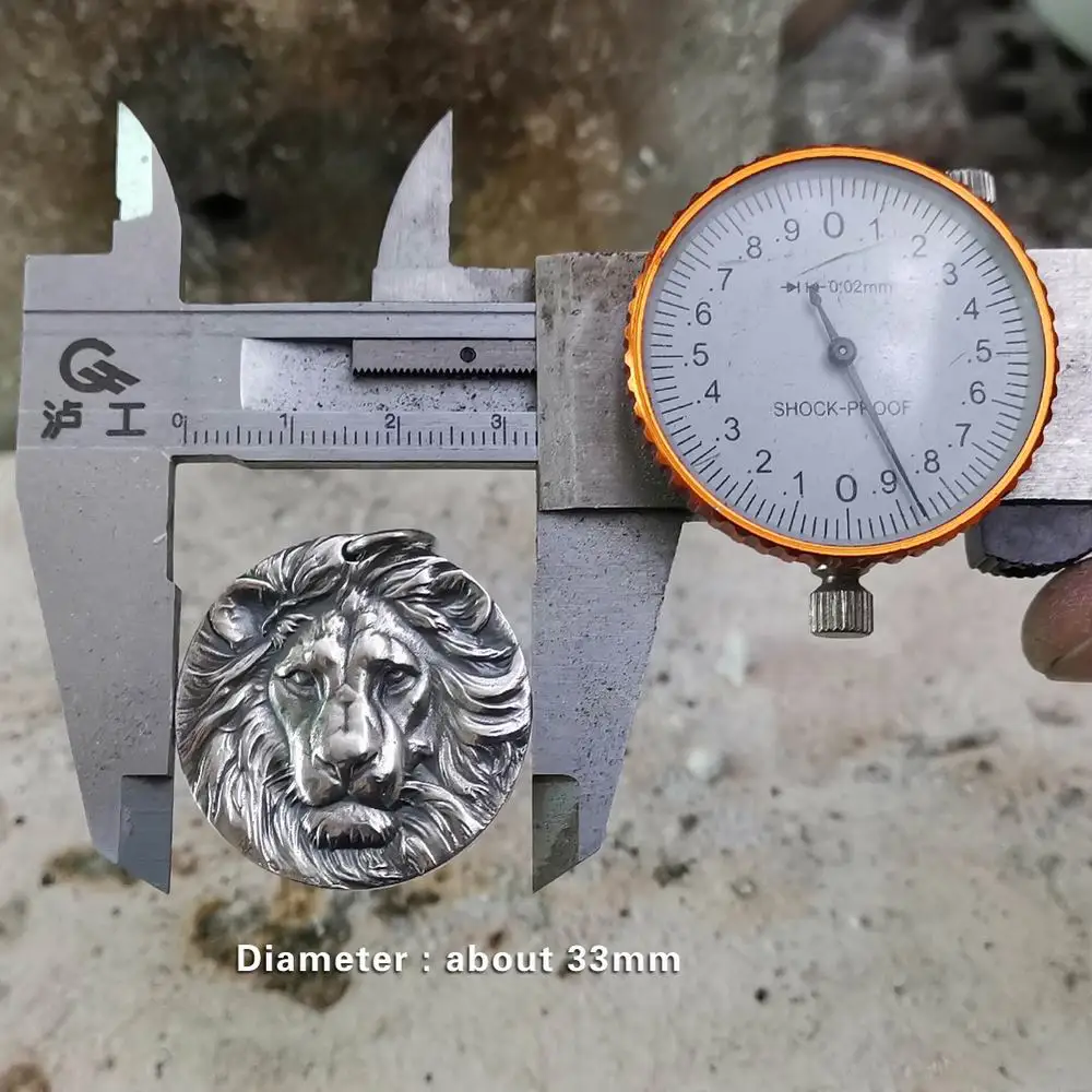 Handmade 925 Sterling Silver Lion Head Pendant