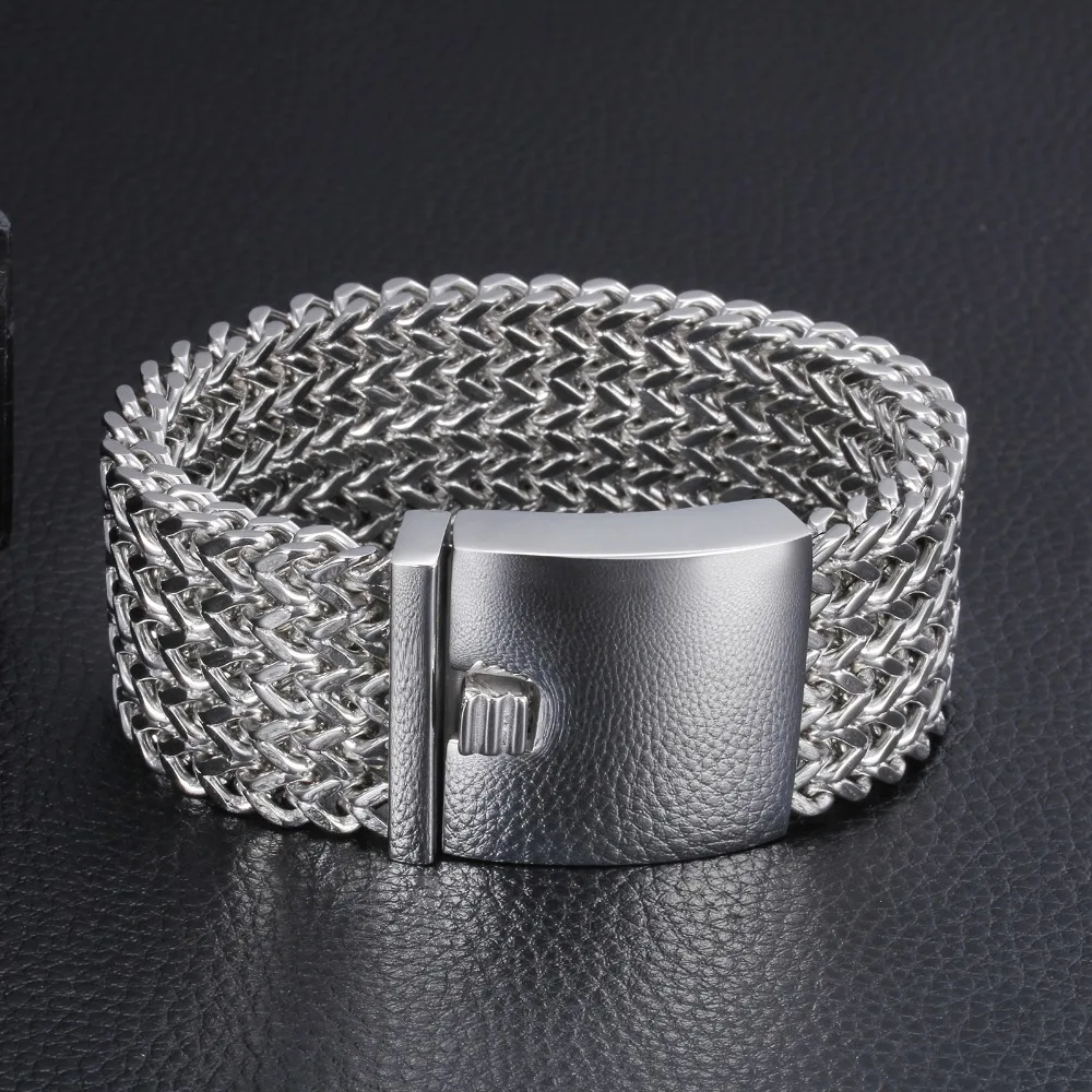 30MM Wide 21/22/23CM Stainless Steel Men's Bracelet