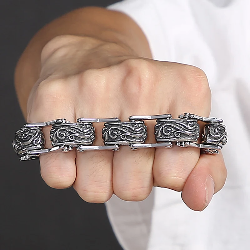 Vintage Heavy 316L Stainless Steel Chain Bracelet