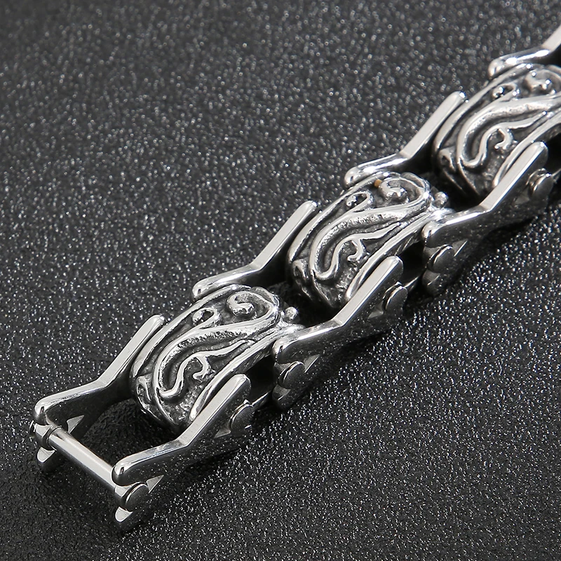 Vintage Heavy 316L Stainless Steel Chain Bracelet