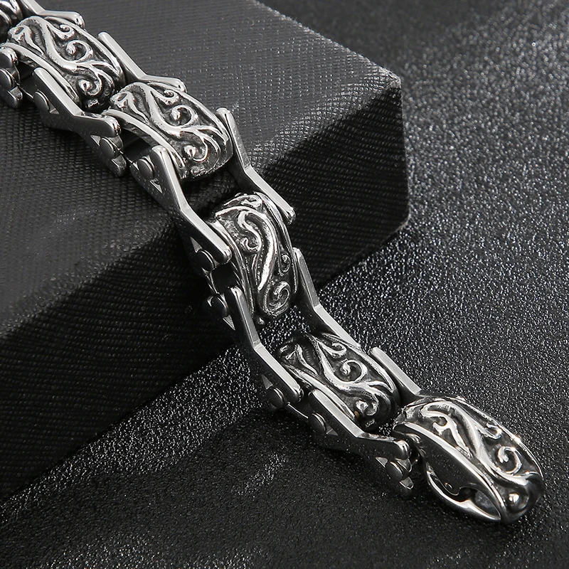 Vintage Heavy 316L Stainless Steel Chain Bracelet