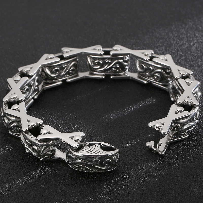 Vintage Heavy 316L Stainless Steel Chain Bracelet