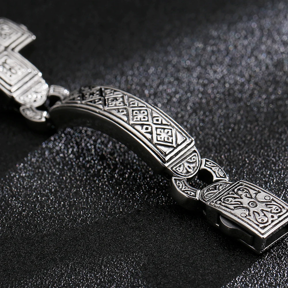 Retro Cross Bracelet for Men Stainless Steel