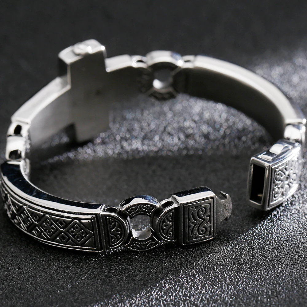 Retro Cross Bracelet for Men Stainless Steel