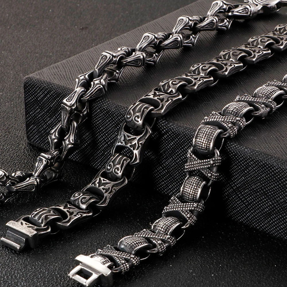 Stainless Steel Vintage Bracelets Gothic Patterns