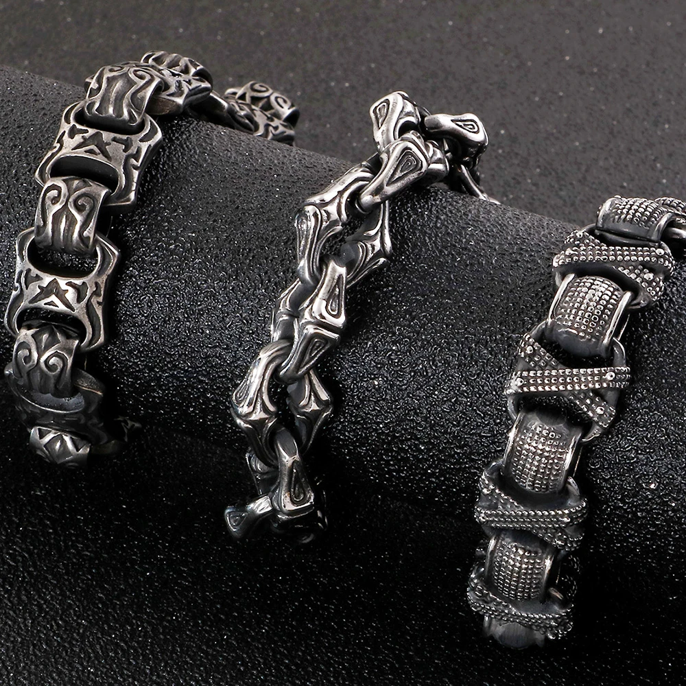 Stainless Steel Vintage Bracelets Gothic Patterns