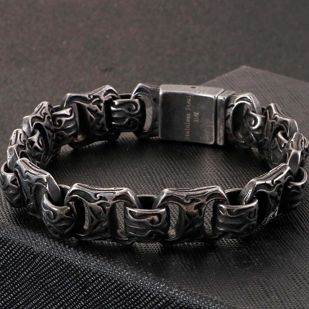 Stainless Steel Vintage Bracelets Gothic Patterns