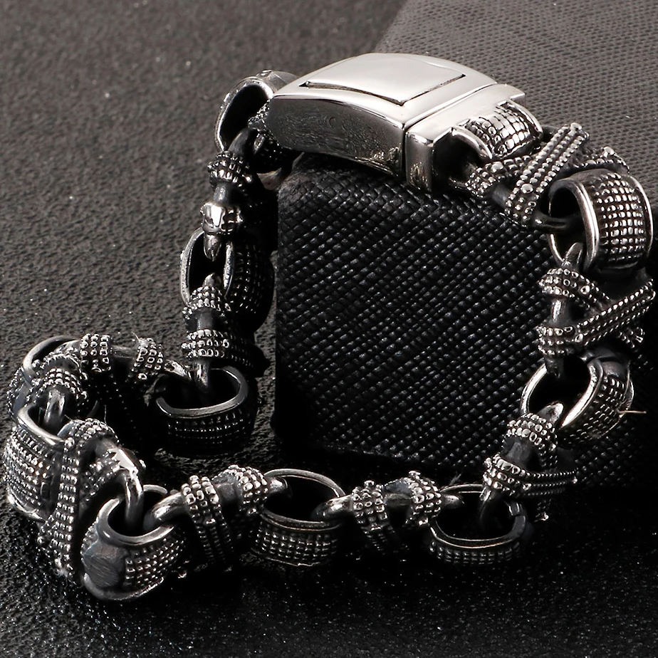 Stainless Steel Vintage Bracelets Gothic Patterns