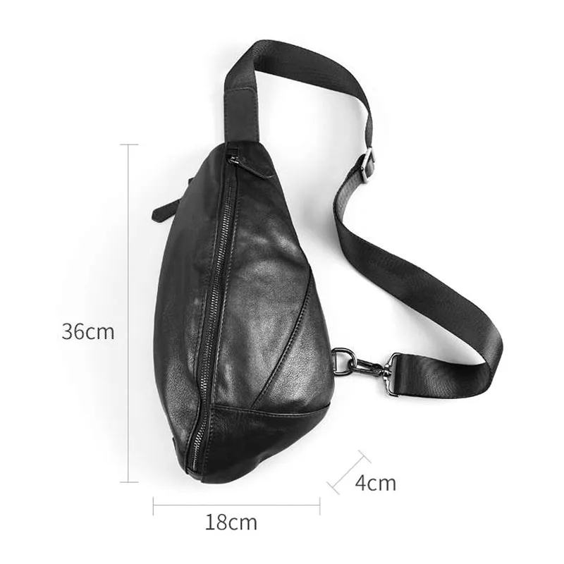 Leather Men's Chest Bag Messenger Shoulder Bag