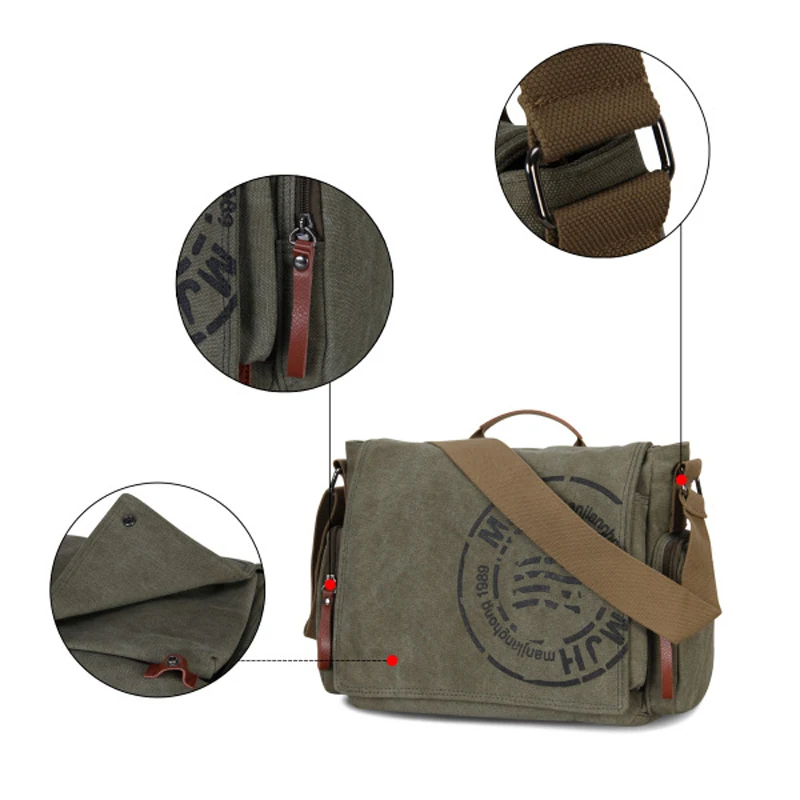Quality-Tested Men's Canvas Messenger Bag