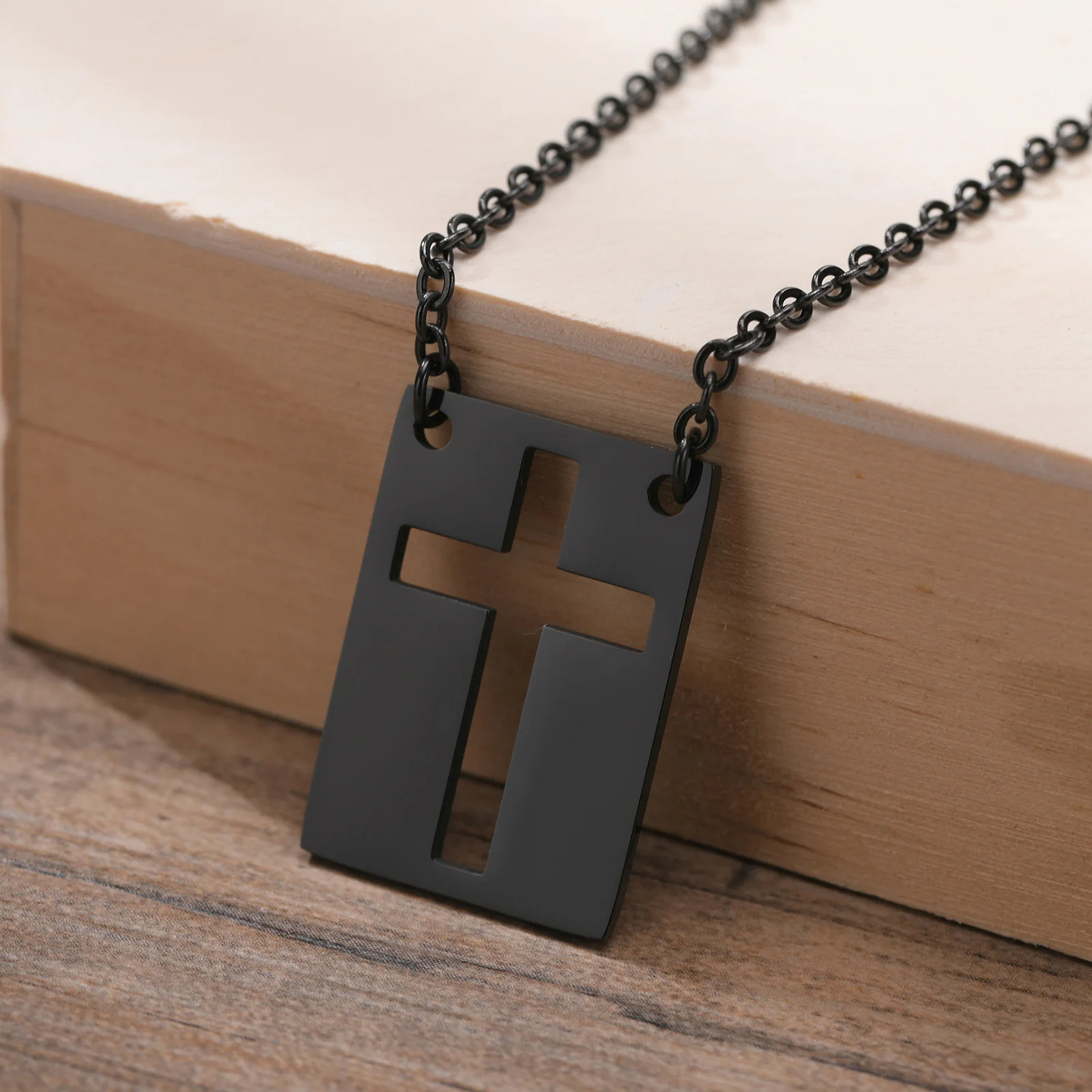Cross Necklace Hexagon David Star Square Pendant