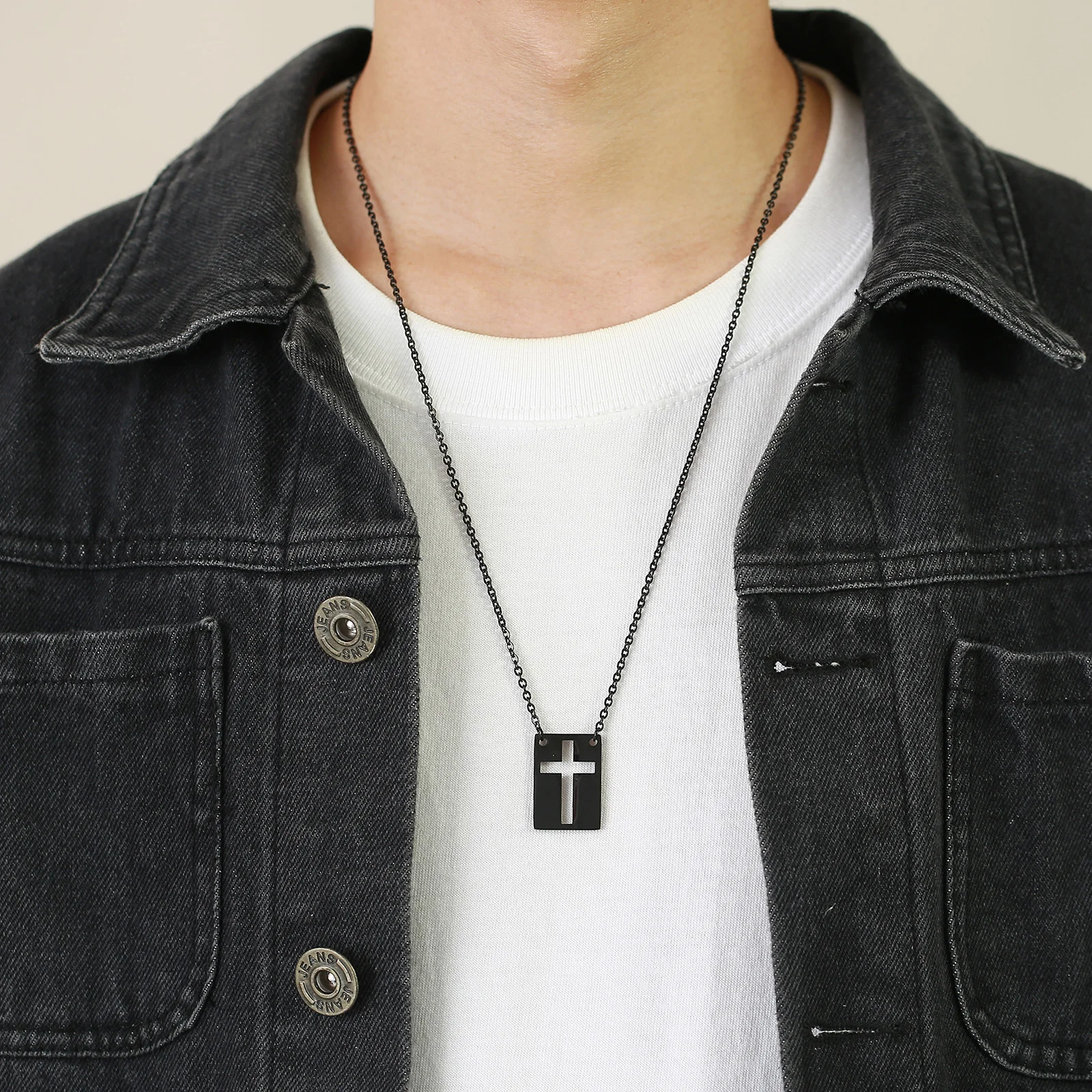 Cross Necklace Hexagon David Star Square Pendant
