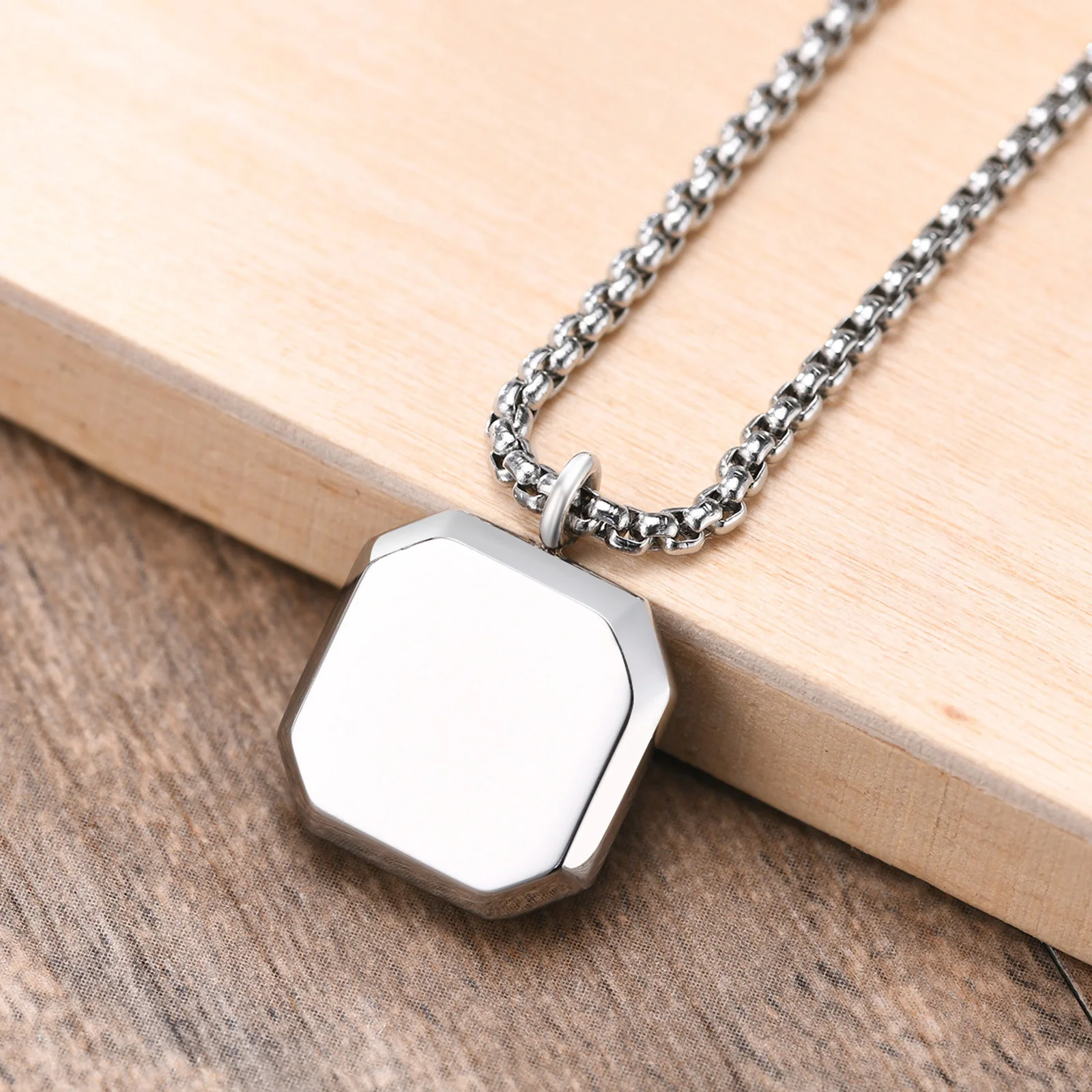Korean Style Black Enamel Square Pendant