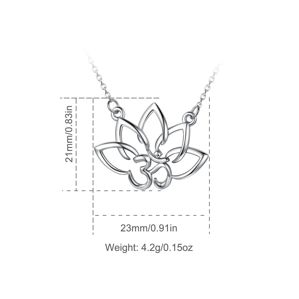 Real 925 Silver Blooming Lotus Pendant Necklace