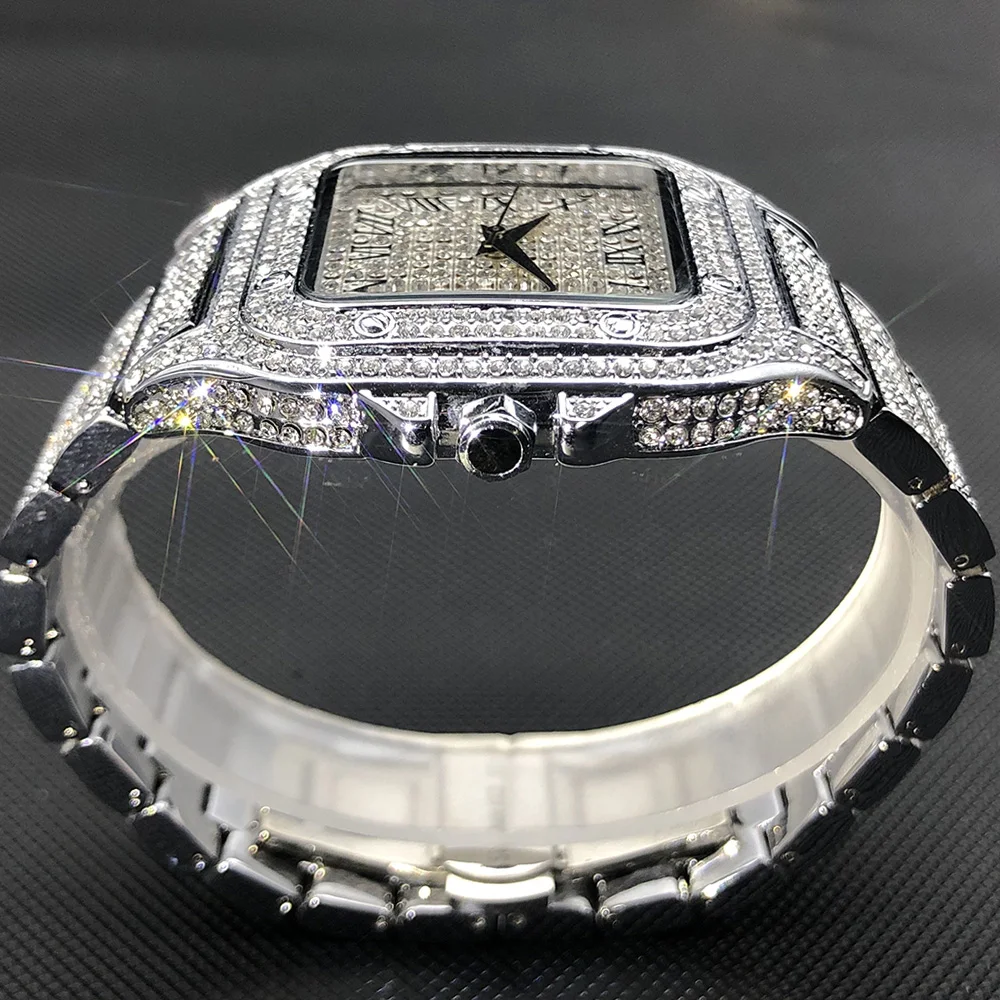 Luxury Bling Iced Out Square Watch