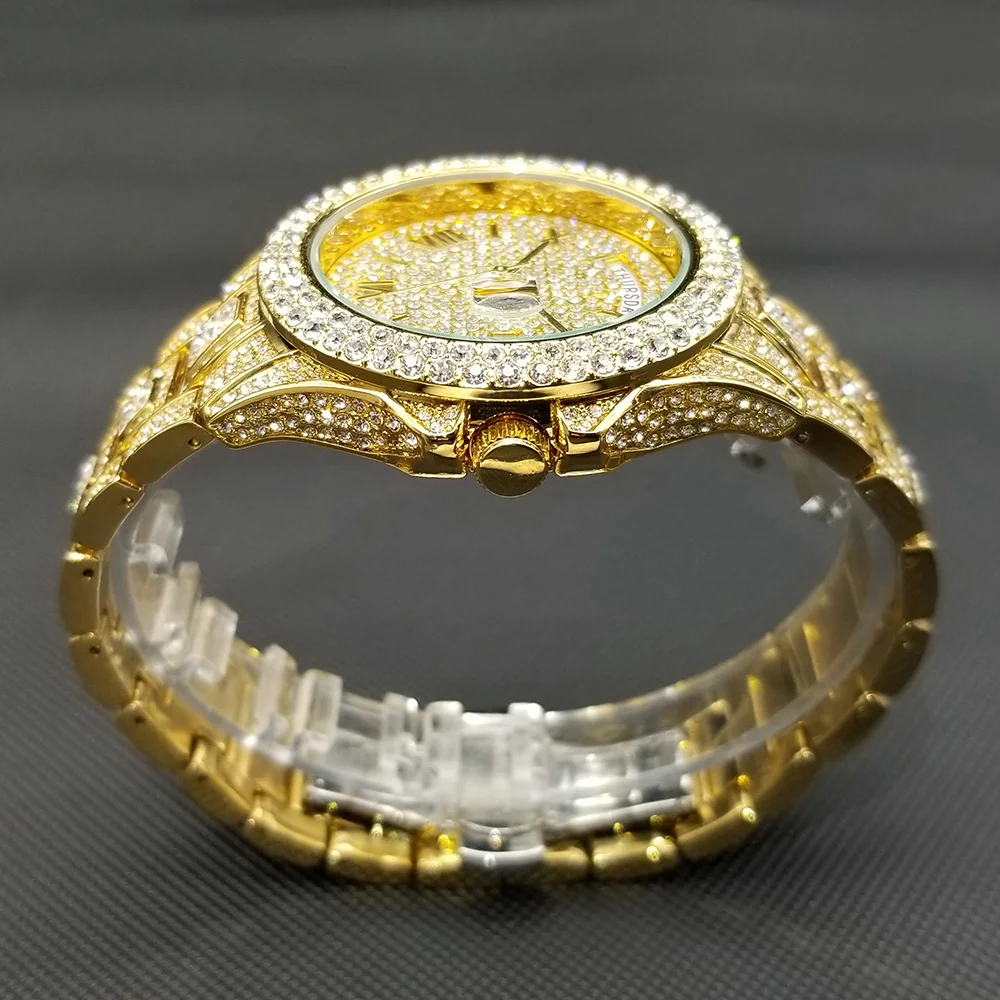 Luxury Gold Full Diamond Mens Watches