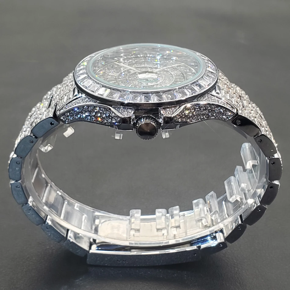 Mosaic Diamond Iced Out Watches for Men