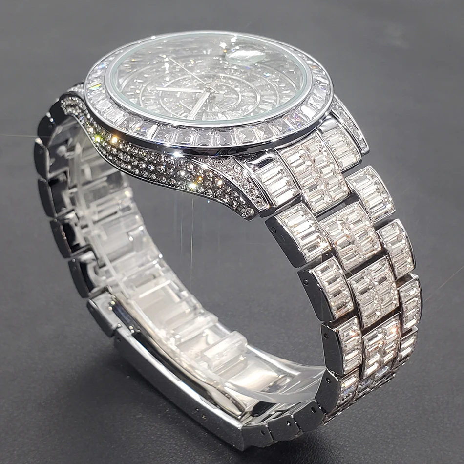 Mosaic Diamond Iced Out Watches for Men