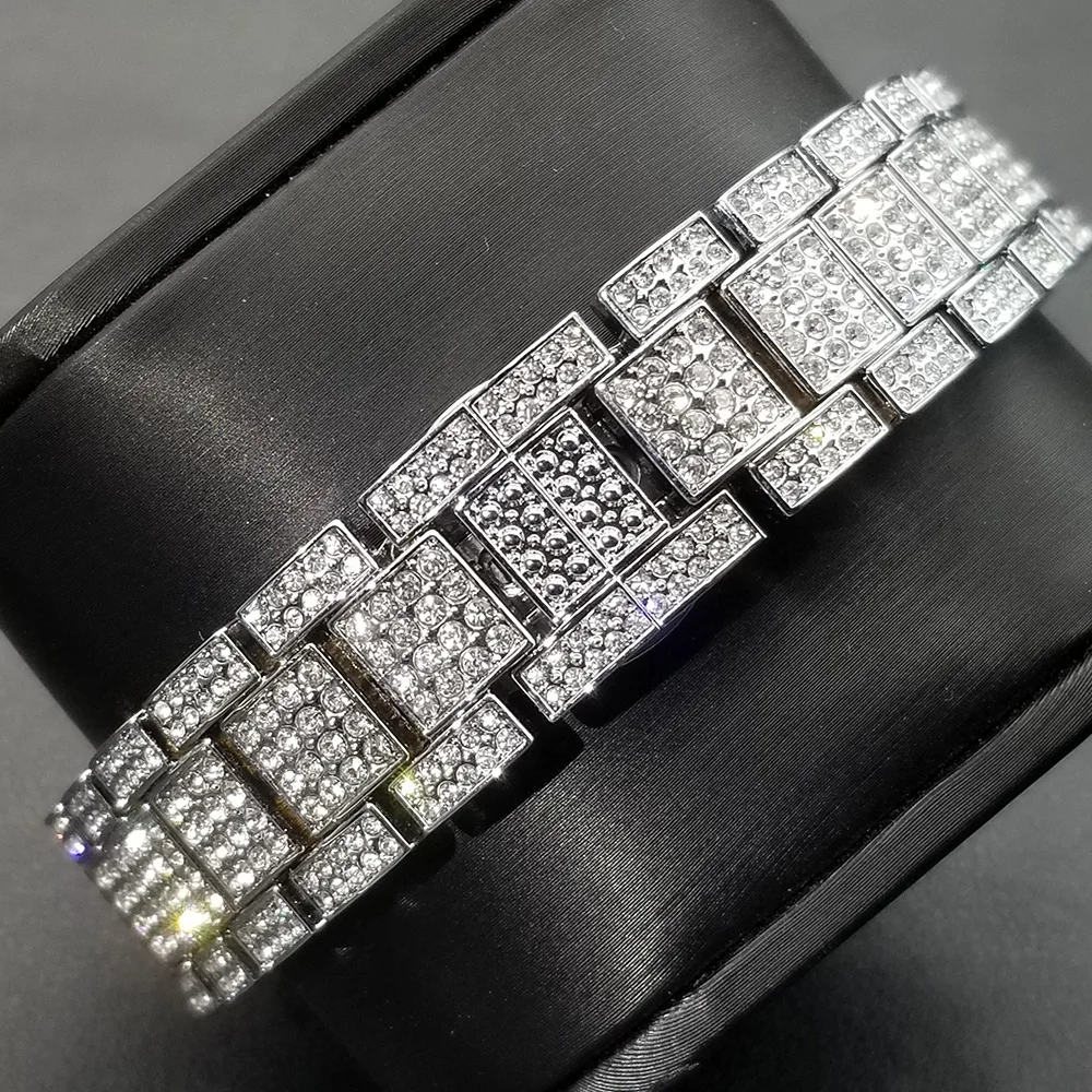 Iced Out Luxury Calendar Quartz Business Watch