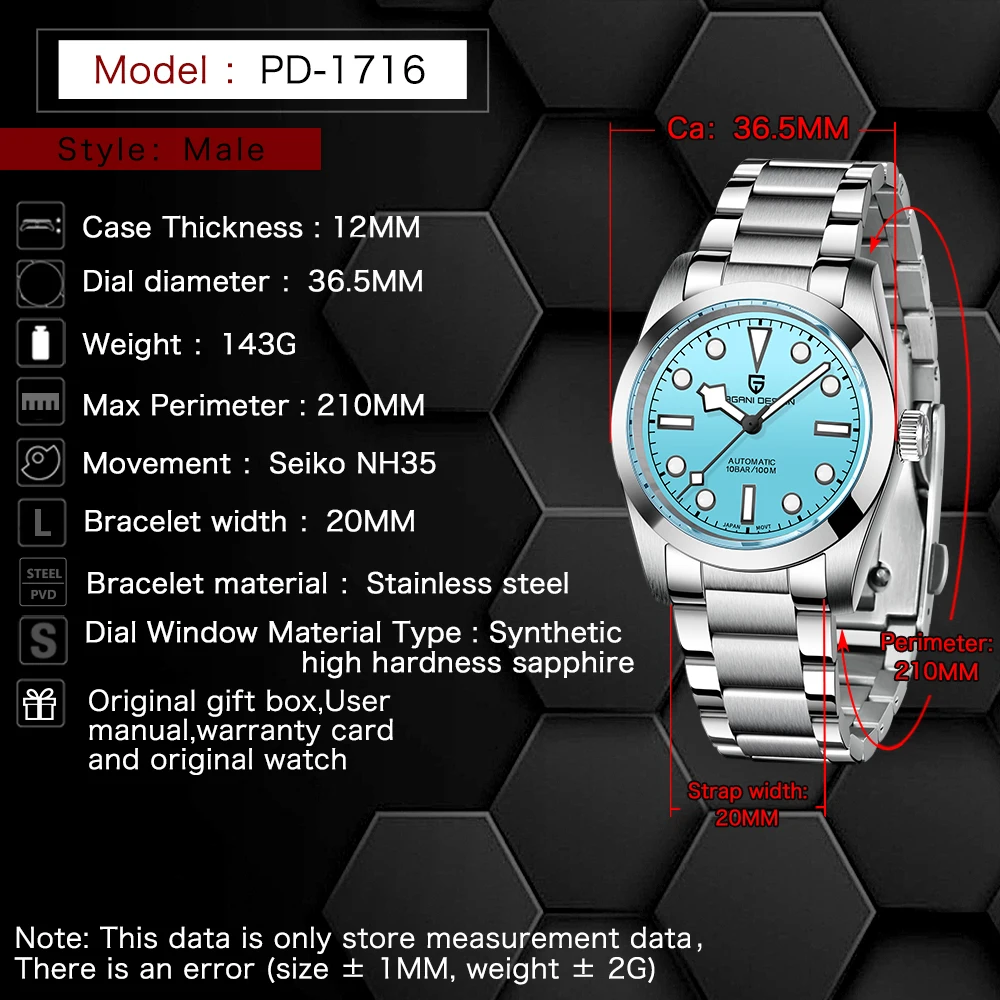 Designer 36MM Men's Gmt Automatic Watches