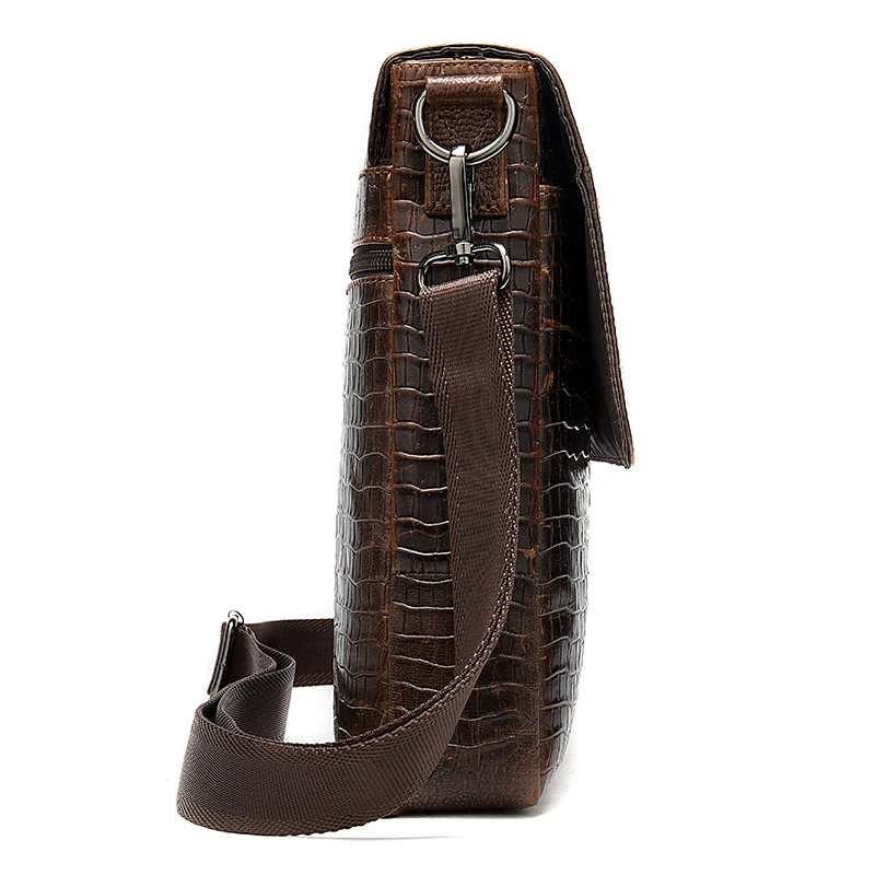 Zipper Leather Crossbody Messenger Bag