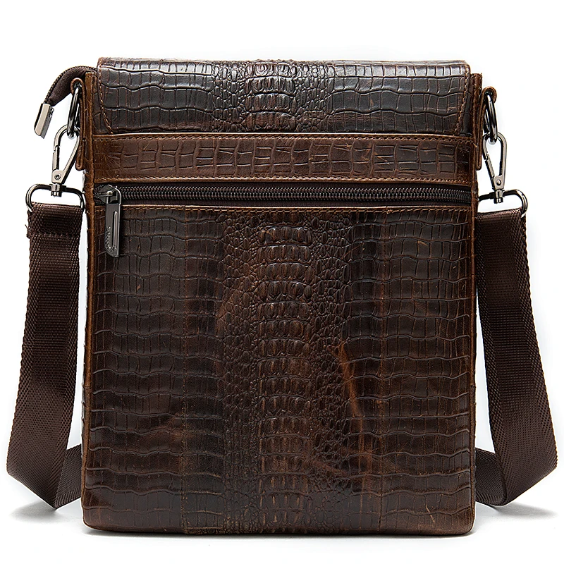 Zipper Leather Crossbody Messenger Bag