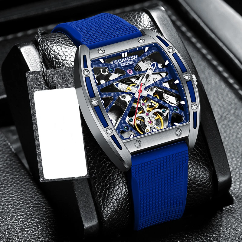 GUANQIN Automatic Square Skeleton Watch