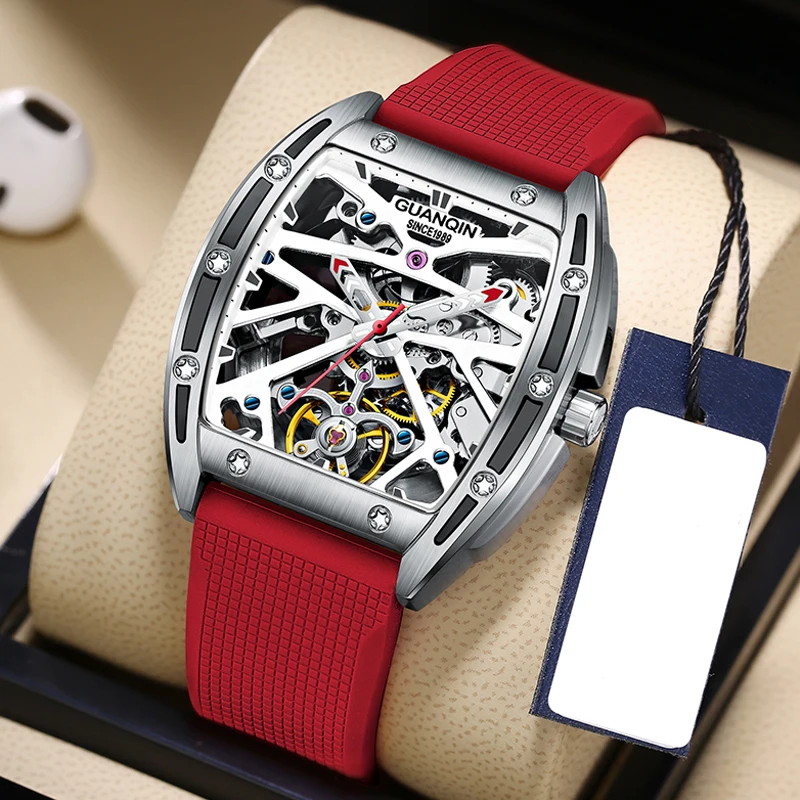 GUANQIN Automatic Square Skeleton Watch