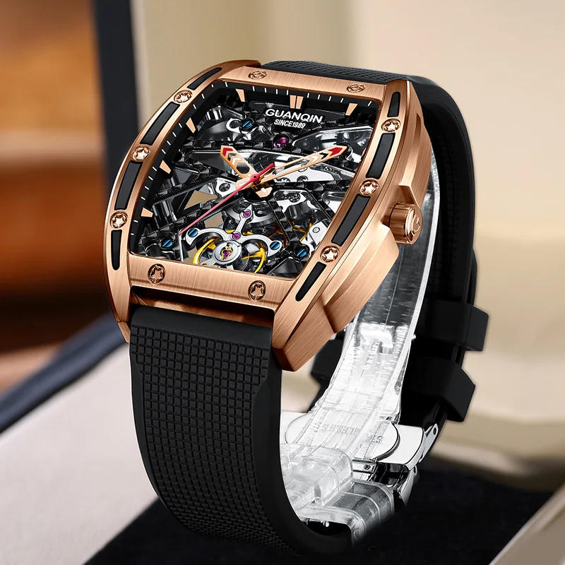 GUANQIN Automatic Square Skeleton Watch
