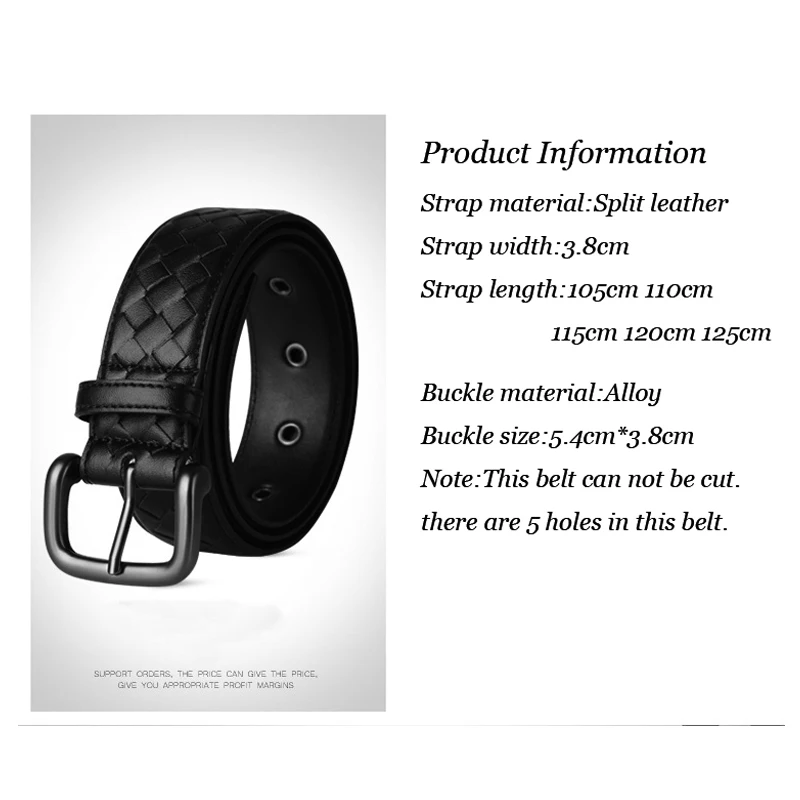 Western Men's Genuine Leather Braided Belt