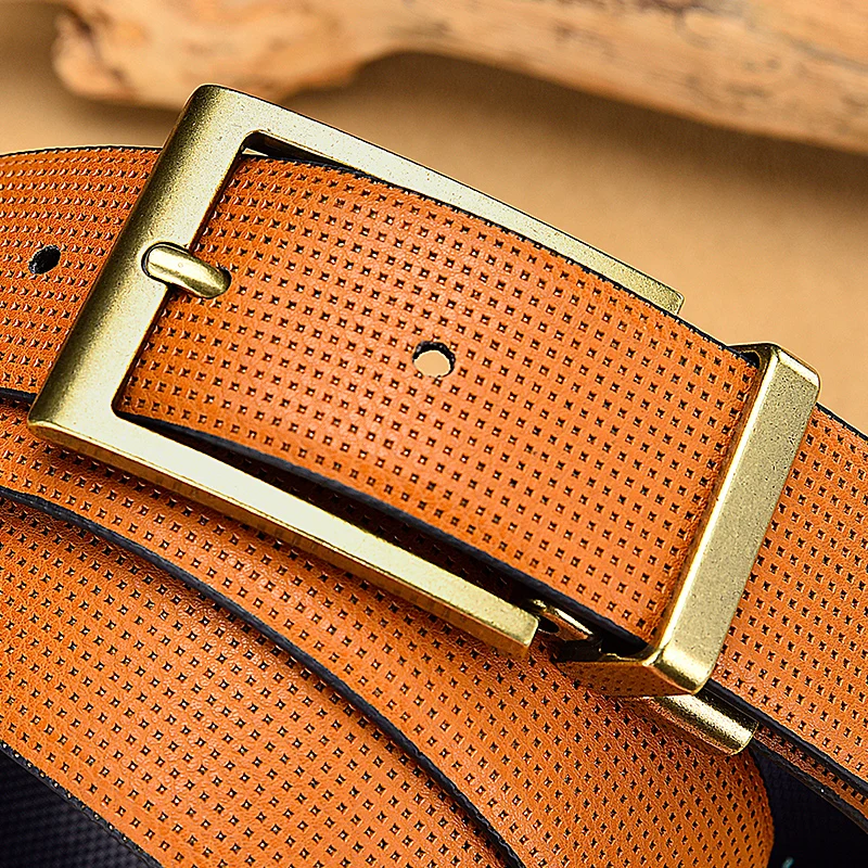 Men's Classic Dress Belt Reversible Rotated Buckle