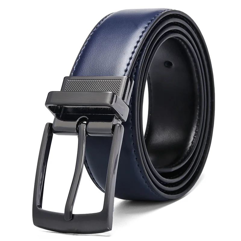 Men's Leather Reversible Belt 2 Sided Brown Black