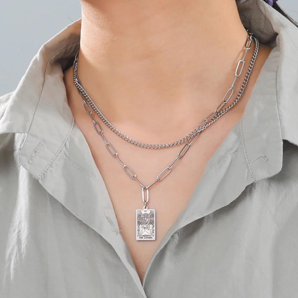 Vintage Tarot Cards Stainless Steel Choker for Women