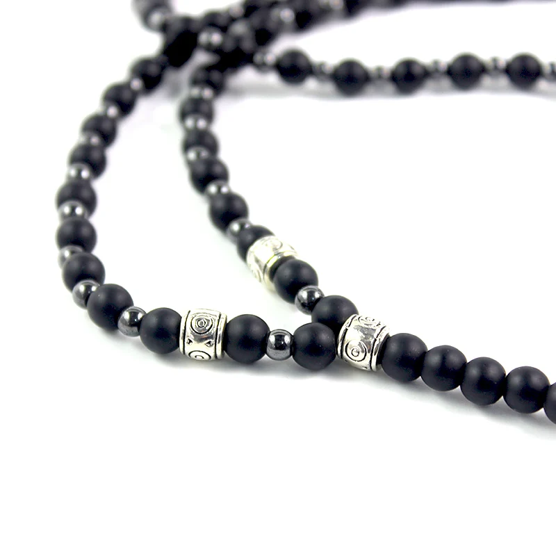 Black Onyx Gemstone Necklace With Arrowhead Pendant