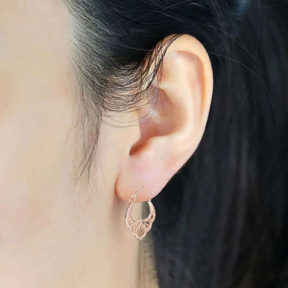 585 Rose Gold Women's Drop Earrings