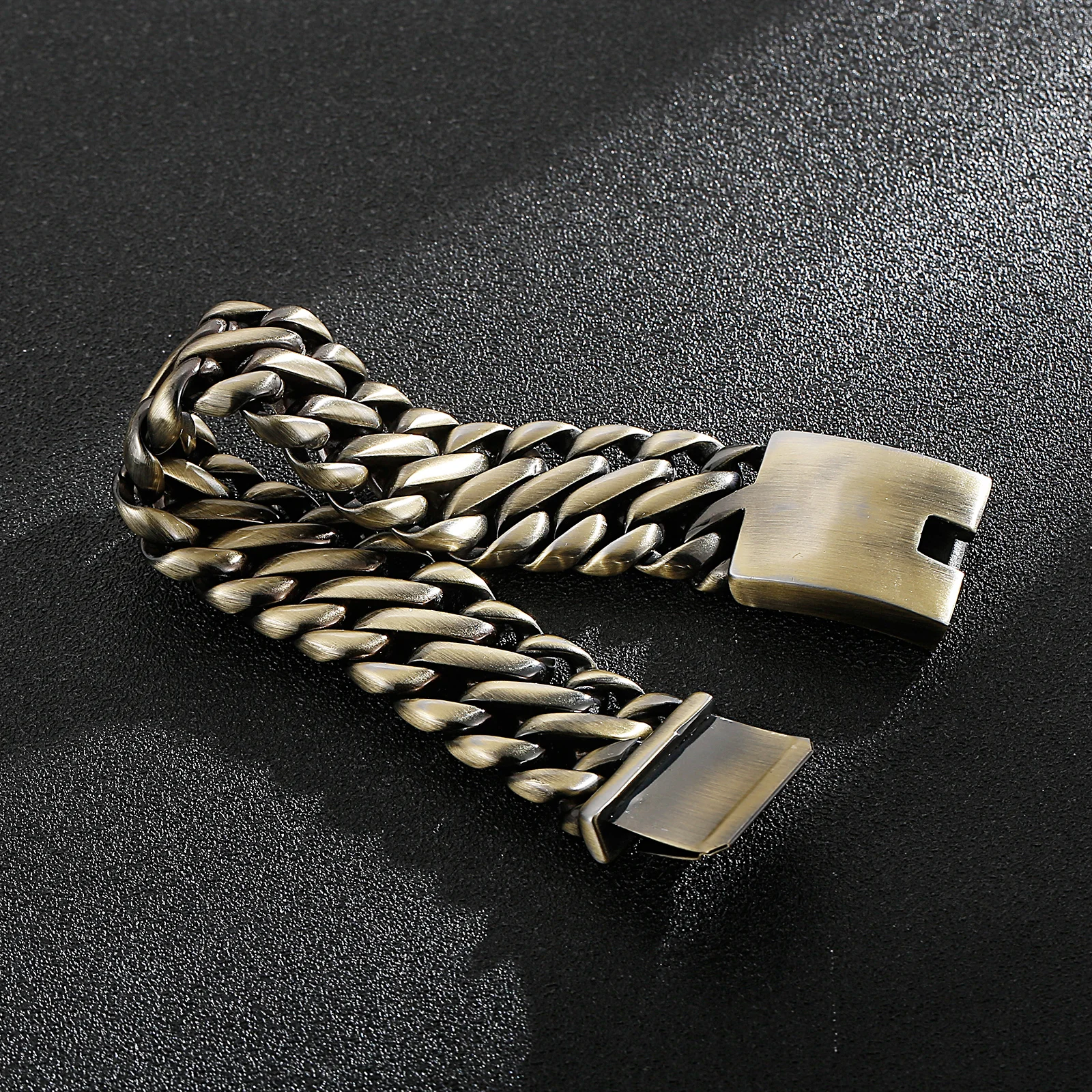 Wide Curb Cuban Link Chain Bracelet for Men