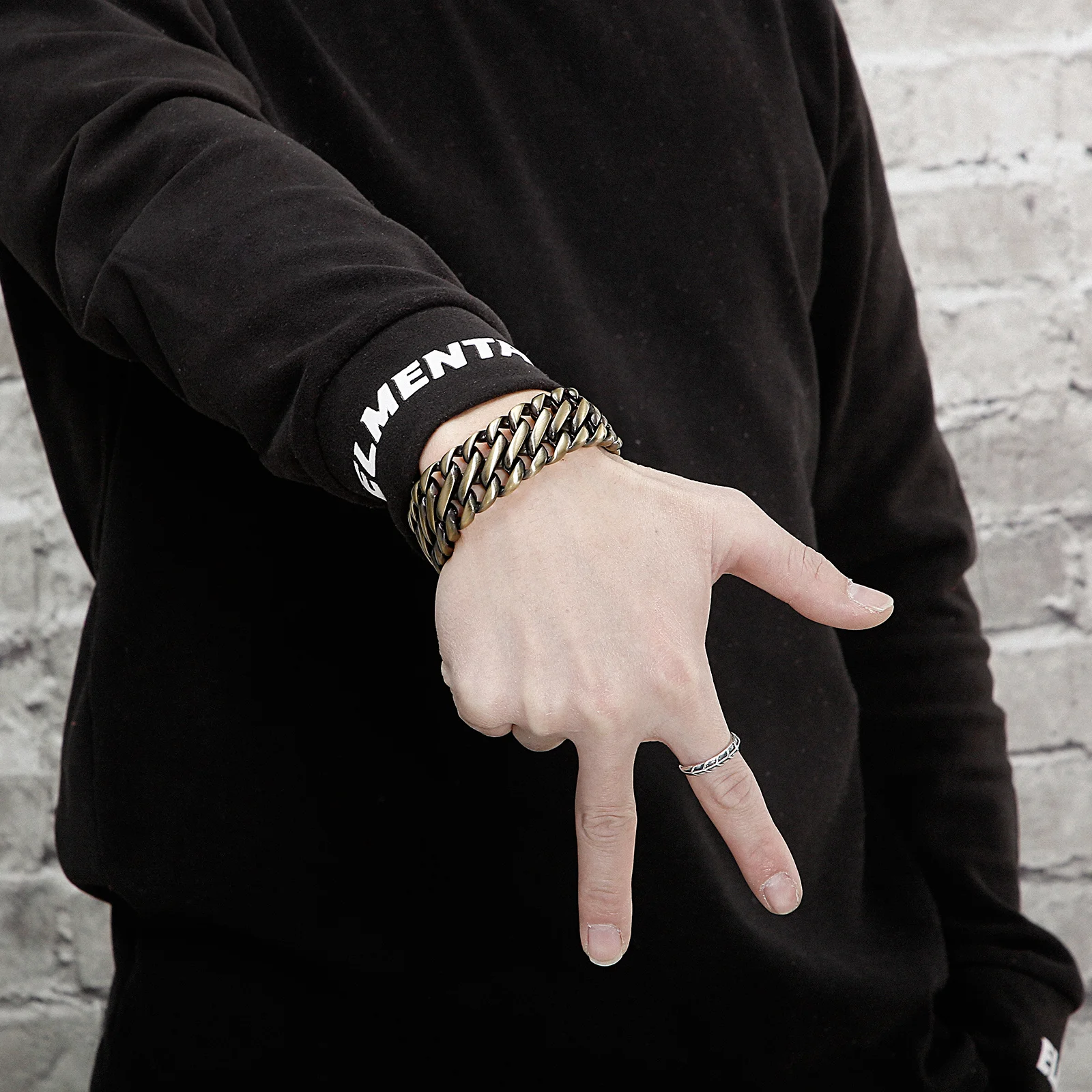 Wide Curb Cuban Link Chain Bracelet for Men