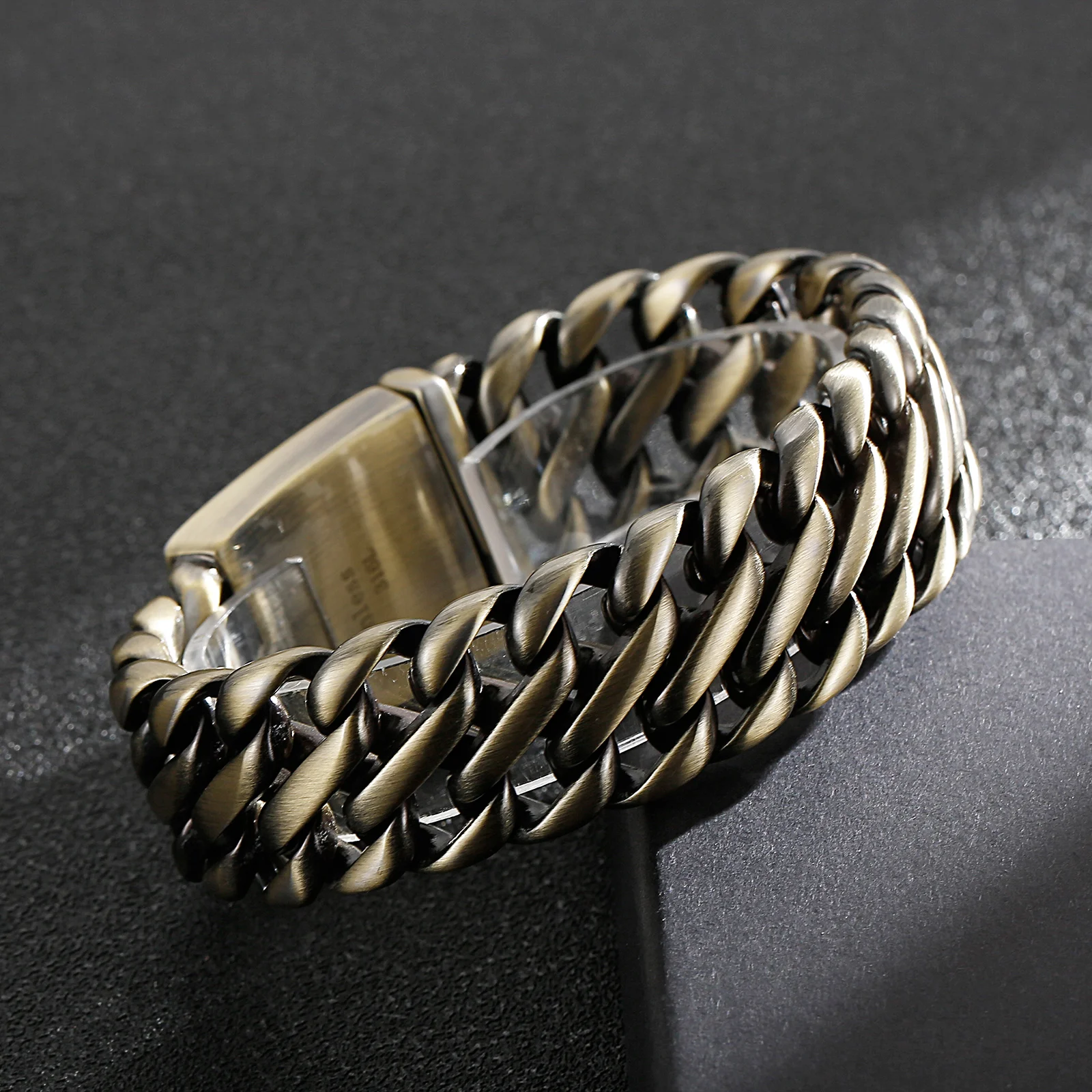 Wide Curb Cuban Link Chain Bracelet for Men